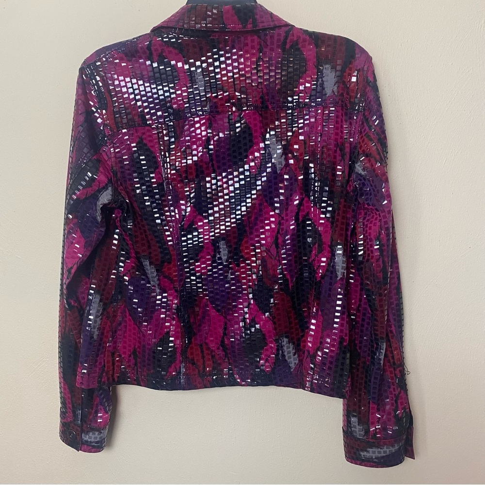 Ruby Rd Purple Blazer With Abstract Pattern. Sz 8 - image 3
